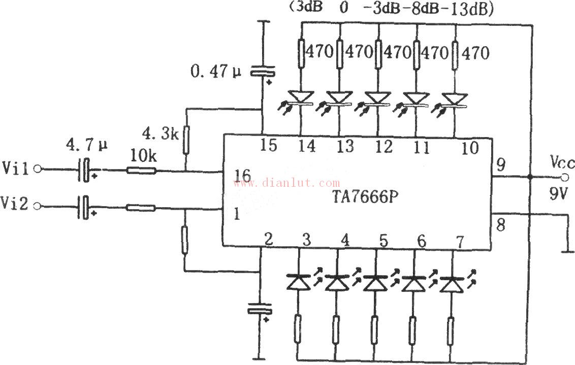 TA7666P˫·λLEDƽʾ·