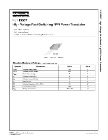 浏览型号FJP13007H2的Datasheet PDF文件第1页