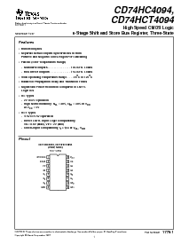 浏览型号CD74HC4094E的Datasheet PDF文件第1页