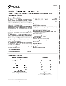 浏览型号LM4894LD的Datasheet PDF文件第1页