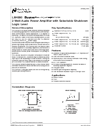 浏览型号LM4990ITL的Datasheet PDF文件第1页