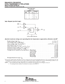 浏览型号SN74AHC573DBLE的Datasheet PDF文件第2页