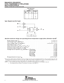 浏览型号SN74AHC573NE4的Datasheet PDF文件第2页