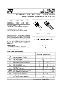 浏览型号STP3NC70Z的Datasheet PDF文件第1页