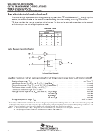 浏览型号SN74HC573N的Datasheet PDF文件第2页