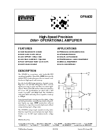 浏览型号OPA602的Datasheet PDF文件第1页
