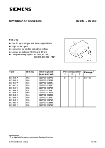 浏览型号BC850B的Datasheet PDF文件第1页