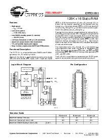 浏览型号CY7C1011的Datasheet PDF文件第1页