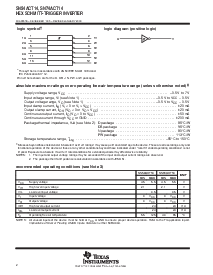 浏览型号SN74ACT14的Datasheet PDF文件第2页