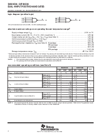 浏览型号SN74HC20的Datasheet PDF文件第2页