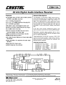 浏览型号cs8415a的Datasheet PDF文件第1页