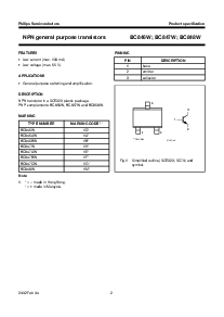 浏览型号BC848W的Datasheet PDF文件第2页