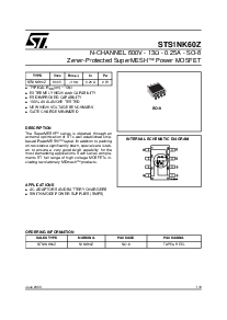 浏览型号STS1NK60Z的Datasheet PDF文件第1页