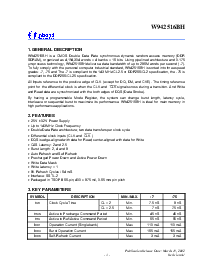 浏览型号W942516BH的Datasheet PDF文件第3页