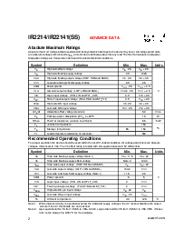 浏览型号IR2214SS IR22141SS的Datasheet PDF文件第2页