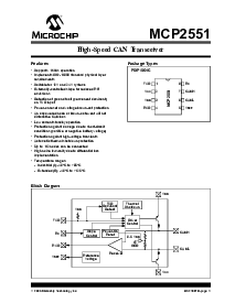 浏览型号MCP2551的Datasheet PDF文件第1页