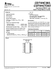 浏览型号CD74HC393E的Datasheet PDF文件第1页
