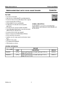 浏览型号TDA9873HS的Datasheet PDF文件第2页