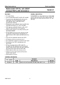 浏览型号TDA9814T的Datasheet PDF文件第2页