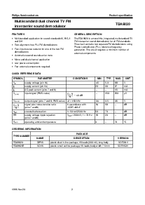 浏览型号TDA9820T的Datasheet PDF文件第2页