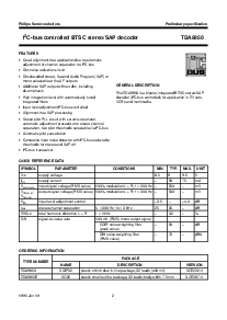 浏览型号TDA9850的Datasheet PDF文件第2页