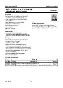 浏览型号TDA9852H的Datasheet PDF文件第2页