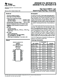 浏览型号CD74HCT164的Datasheet PDF文件第1页
