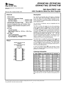 浏览型号CD74HC166的Datasheet PDF文件第1页