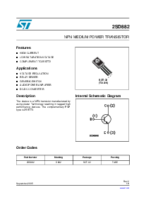 浏览型号2SD882的Datasheet PDF文件第1页