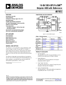 浏览型号AD7652的Datasheet PDF文件第1页