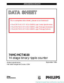 浏览型号74HC4020的Datasheet PDF文件第1页