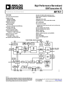 浏览型号ADF7021的Datasheet PDF文件第1页