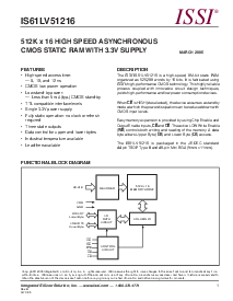 浏览型号IS61LV51216-8T的Datasheet PDF文件第1页