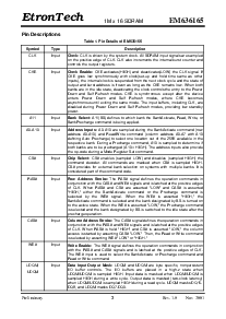 浏览型号EM636165TS的Datasheet PDF文件第3页