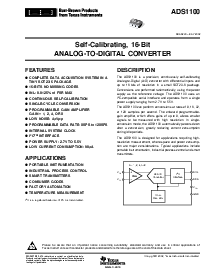 浏览型号ADS1100的Datasheet PDF文件第1页
