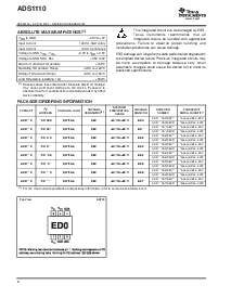 浏览型号ADS1110A2IDBVT的Datasheet PDF文件第2页