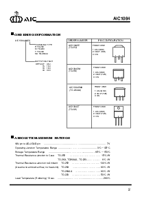 浏览型号AIC1084-CMA的Datasheet PDF文件第2页