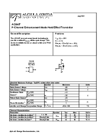 浏览型号AO3407的Datasheet PDF文件第1页