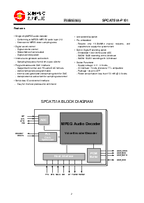 浏览型号SPCA751A-P101的Datasheet PDF文件第2页