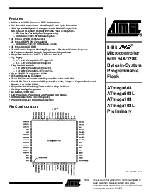 浏览型号ATMEGA103-6AI的Datasheet PDF文件第1页