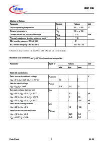 浏览型号BSP295的Datasheet PDF文件第2页