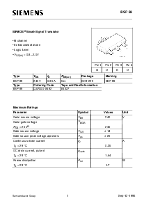 浏览型号BSP89的Datasheet PDF文件第1页