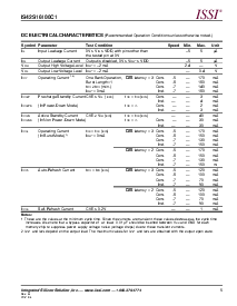 浏览型号IS42S16100C1-6TL的Datasheet PDF文件第5页