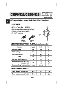 浏览型号CEP9N25的Datasheet PDF文件第1页