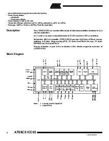 浏览型号AT89C51CC03C-RDTIM的Datasheet PDF文件第2页
