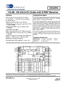 浏览型号CS42516-CQZ的Datasheet PDF文件第1页