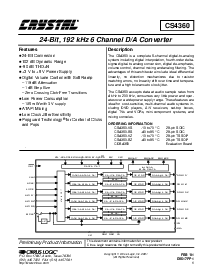 浏览型号CS4360-KZ的Datasheet PDF文件第1页