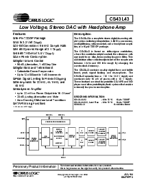 浏览型号CS43L43的Datasheet PDF文件第1页