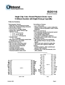 浏览型号ISD5116SI的Datasheet PDF文件第1页