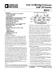 浏览型号AD9754AR的Datasheet PDF文件第1页